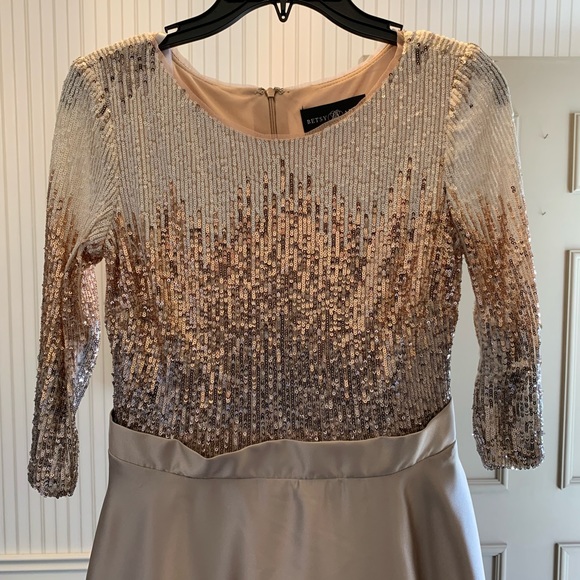 Betsy and Adam Quinn Embellished Sequin Ballgown - Picture 2 of 14